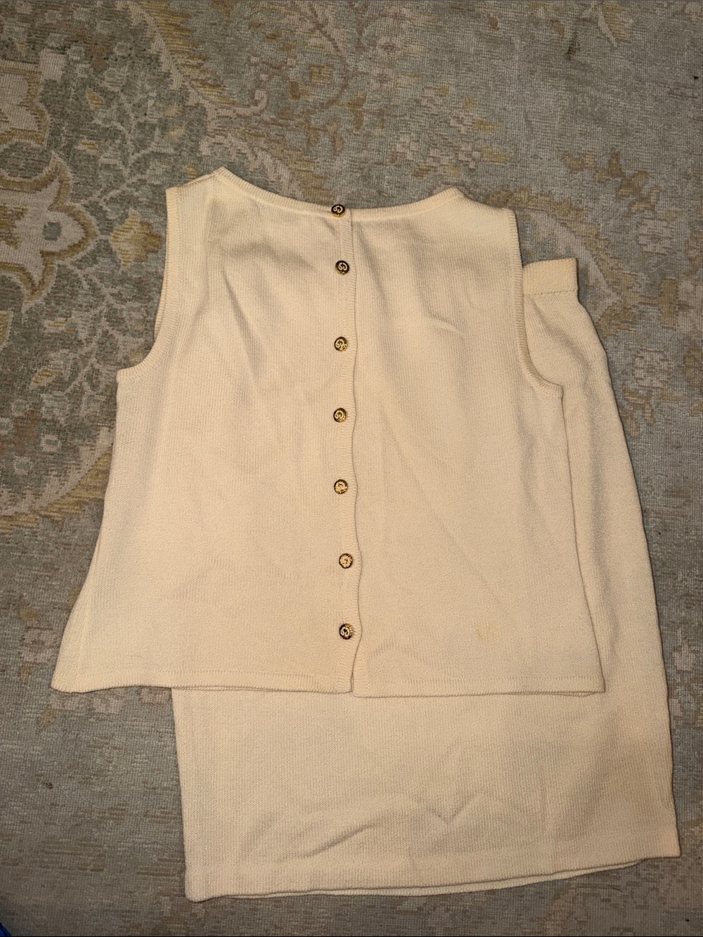 St. John Soft Cream Knit Two-Piece Set - Picture 2 of 3